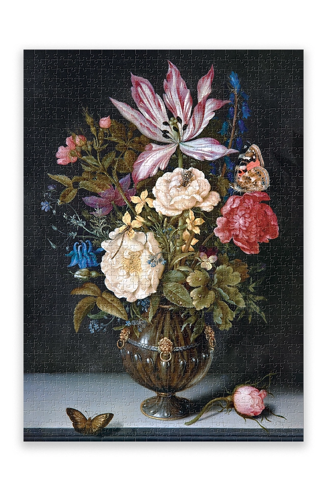 1000 ნაწილიანი ფაზლი – “Still-Life With Flowers” ამბროსიუს ბოსჰარტი - Image 3